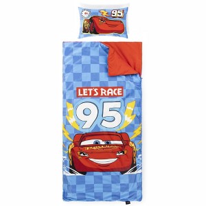 Jay Franco Kids Disney Cars 2 Piece Set Indoor Sleeping Bag for School and Sleepovers - 1 of 4