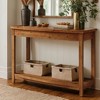 Hommoo 41" Solid Wood Farmhouse Console – Narrow Entryway Table with Lower Shelf - 2 of 4