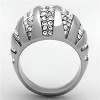Slickblue Polished Stainless Steel Ring, Clear Synthetic Crystal Pave, Minimal Style for Women, Size 5-10 - 3 of 4