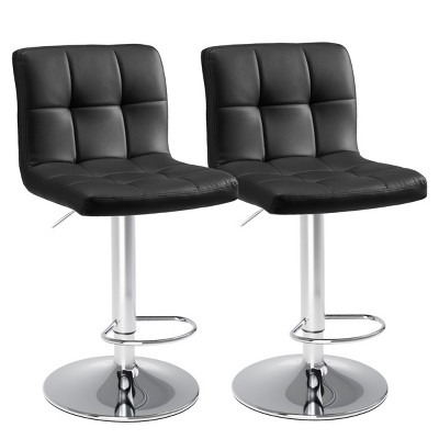 GlasFlength Counter and Bar Stools Swivel Counter Height Barstools Set of 2 Adjustable Modern Bar Chairs for Room, Black, 16.9"*19.6"*44"