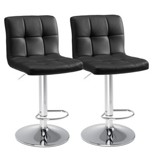GlasFlength Counter and Bar Stools Swivel Counter Height Barstools Set of 2 Adjustable Modern Bar Chairs for Room, Black, 16.9"*19.6"*44" - 1 of 4