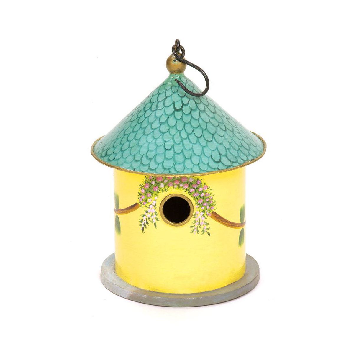 12" Iron Hand Painted Bastion Cottage Birdhouse - ACHLA Designs: Weather-Resistant Metal, No Assembly Required
