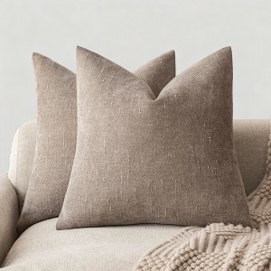 LISM Throw Pillow Covers 2-Pack Chenille Decorative Pillowcases Accent Cushion Cover for Home - 1 of 4