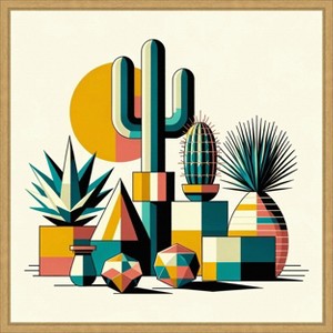 Amanti Art Succulents in Cubist Vases by David Galan Canvas Wall Art Print Framed 22-in. W x 22-in. H. - 1 of 4