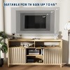 59" Fluted Mid-Century Modern TV Stand with Adjustable Shelves, Entertainment Center with Open Storage for Living Room,Oak - 3 of 4