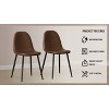 Sapphtopaz Dining Chairs Set of 4, Scoop Back Accent Chairs with Glove Suede Padded Seat, Kitchen Chairs with Metal Legs - 2 of 4