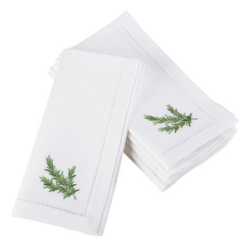 Saro Lifestyle Cotton Table Napkins With Embroidered Borders (set Of 4) :  Target