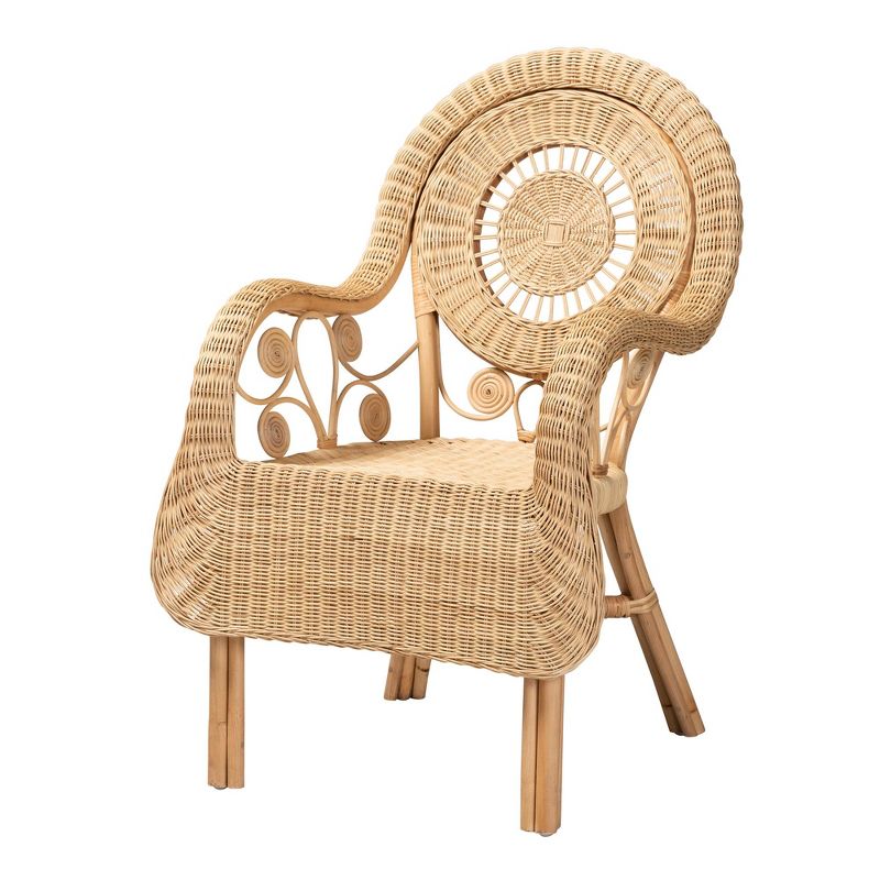 bali & pari Putri Modern Bohemian Natural Rattan Arm Chair, 2 of 11