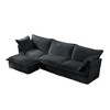 120" Corduroy Slipcovered L-Shaped Modular Sectional Sofa with French Edges & Removable Covers - 3 of 4