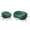 WJShome Single Bubble Chair with Ottoman,Oversized Memory Foam Bubble Lazy Floor Sofa, Modern Upholstered Bean Bag Sofas,Green - 3 of 4