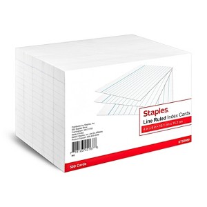 Staples 4" x 6" Line Ruled White Index Cards 500/Pack (50989) 233510 - 1 of 4