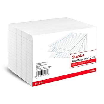 Staples 4" x 6" Line Ruled White Index Cards 500/Pack (50989) 233510