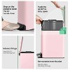 LunaLulinlk Pink 1.6 Gallon Small Bathroom Trash Can, Stainless Steel Trash Can with Lid - 3 of 4