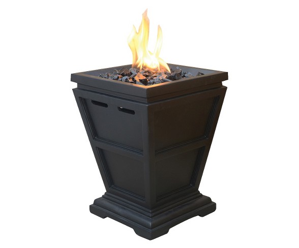 Uniflame Small 15" LP Gas Fire Column with Black Fire Glass