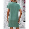 Womens Striped Summer T-Shirt Dress Lounge Pajamas Dress Casual Shirt Dresses Swing Flowy Tunic Fashion Loose Sundress with Faux Pockets - 2 of 4