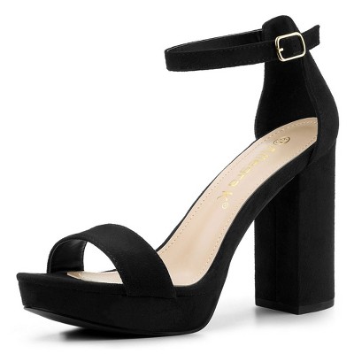 Allegra K Women's Open Toe Ankle Strap Platform Chunky Heels Sandals