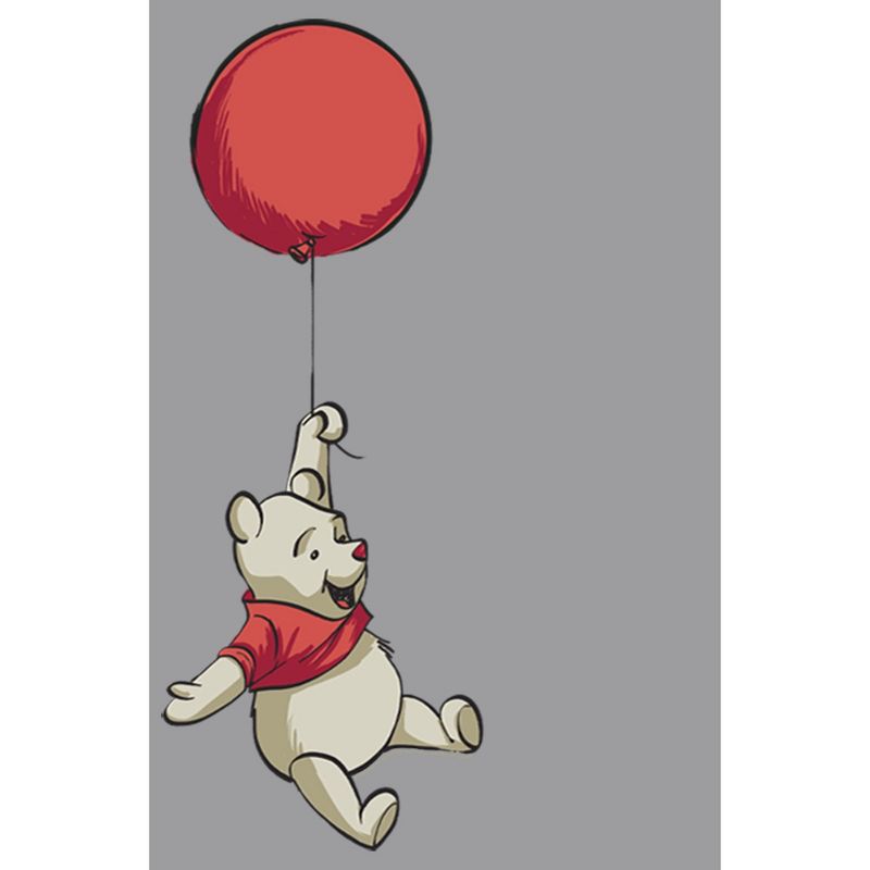 Boy's Winnie the Pooh Bear In Flight With Red Balloon Pull Over Hoodie, 2 of 5