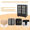 GDFStudio Ekko Minimalist 36.22'' Storage Cabinet with Tempered Glass Doors, Adjustable Shelves and Drawer, Blue - 4 of 4