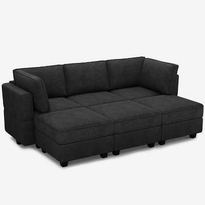 Belffin Modular Terry Sleeper Sofa with Storage Seat (6 Seats + 5 Sides)