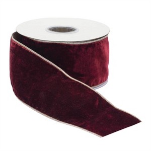 Red Wired Ribbon 4" x 10 Yds. - 1 of 3