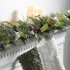 72"L Sullivans Artificial Mixed Pine Berry Christmas Garland, Green-White, Indoor Christmas Decor - 3 of 3