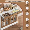 35.4 Inch Sideboard Buffet Cabinet with Glass Door, Sideboard Storage Cabinet with Drawer, Modern Design for Dining Room and Kitchen - 3 of 4