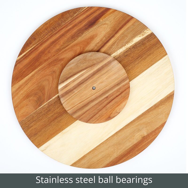 mDesign Acacia Wood Lazy Susan Turntable Spinner, Pantry Organizing, 5 of 8