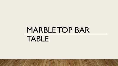 Vera 36" White Marble Top Counter Height Bar Table with Black Iron Frame