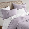 3Pcs Comforter set Pinch Pleat Comforter for All Seasons, Grid Pattern Lightweight Bedding Set, Solid Chic Vintage Style Farmhouse Bed Comforter Sets - 3 of 4