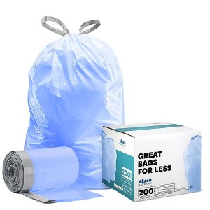 Plasticplace Trash Bags Compatible with simplehuman Code D, Blue, 5.2 Gallon   (200 Count) - 1 of 3