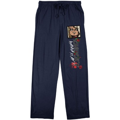 Chucky Wanna Play Men's Navy Sleep Pajama Pants