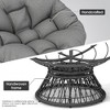 CAVINAS Wicker Papasan Chair with Cloud Thick Density Fabric Cushion, 360 Degree Swivel Chair, Weatherproof Lounge Chair, Accent Chair - 4 of 4