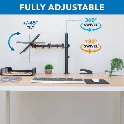 Black Adjustable Laptop Desk Mount with Vented Tray