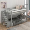 Streamdale Twin over Twin Floor Bunk Bed, Ladder with Storage, Gray - 4 of 4