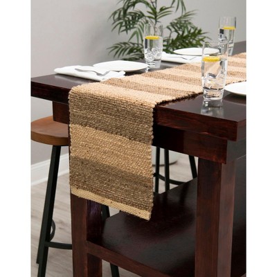 Unique Loom Braided Jute Bina Striped Indoor Hand Made Area Rug