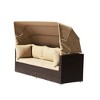 Courtyard Casual Aurora Sectional to Daybed Combo Includes:  One Sofa, Two middle Chairs & One ottoman , frame in powder coating, Half Round wicker - 3 of 4