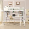 Twin Size Loft Bed with Desk, Solid Wood Twin Size Loft Bed Frame with Storage Shelves - 4 of 4