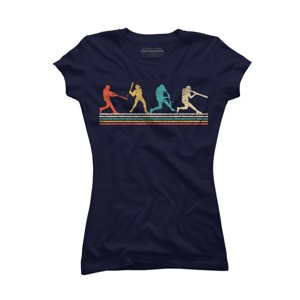 Junior's Design By Humans Vintage Distressed Baseball Swing By LuckyCharm99 T-Shirt - 1 of 2