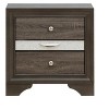 Vynxaria Nightstand - Gray Laminate Wood Grain, 26"H x26"W x17"D, Felt-Lined Drawer, Acrylic Silver Trim, Tarnish-Resistant Nickel Handles - 2 of 4