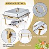 GustoWave 24'' Chafing Dishes for Buffet 2 or 4 Packs, 8 QT Stainless Steel Chafer, Rectangle Servers and Warmers Set - 4 of 4