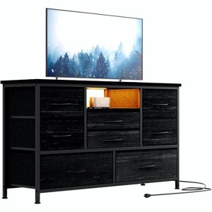 8-Drawer TV Stand and Dresser with LED Lighting & Power Outlets for 55'' TV, Perfect for Bedroom and Living Room - 1 of 4