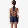 Anna-Kaci Women's Sleeveless High Neck Zip Front Bodysuit with Athletic Fit and Stretch Fabric - 4 of 4