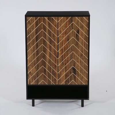 Resenkos Free Standing Bathroom Cabinet, Entryway Storage Cabinet for Entryway Hallway Closet Bedroom Black,Brown