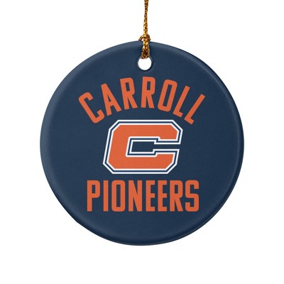 Carroll University Pioneers Logo Porcelain Holiday Christmas Tree Ornament