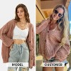 EXLURA Womens 2025 Oversized Cardigan Sweaters Fall Winter Lightweight Soft Knit Cardigan Open Front Button Outwear Coats - 2 of 4