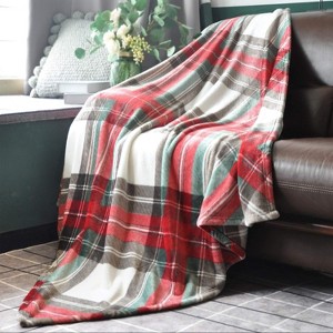 Christmas Ultra Soft Throw Blanket with Plaid, Cozy Flannel Flannel Luxury Blanket for Bed, Sofa and Couch Christmas Gift. - 1 of 4