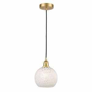 White Mouchette - 1 Light Cord Hung Mini Pendant In Modern Style-10 Inches Tall and 8 Inches Wide - 1 of 1