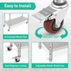 Stainless Steel Kitchen Cart, 48 x 24 x 35 Inches Prep Table with Wheels and Backsplash - 4 of 4