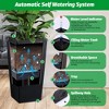 30 Inch Tall Planter Set of 2 Large Rattan Flower Pot with 2 Trays & a Water Level Monitor & Wheels Outdoor and Indoor for Patio, Porch, Living Room - 2 of 4