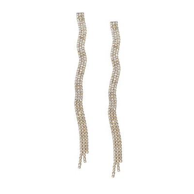 SOHI Women's Crystal Silver Party Drop Earrings